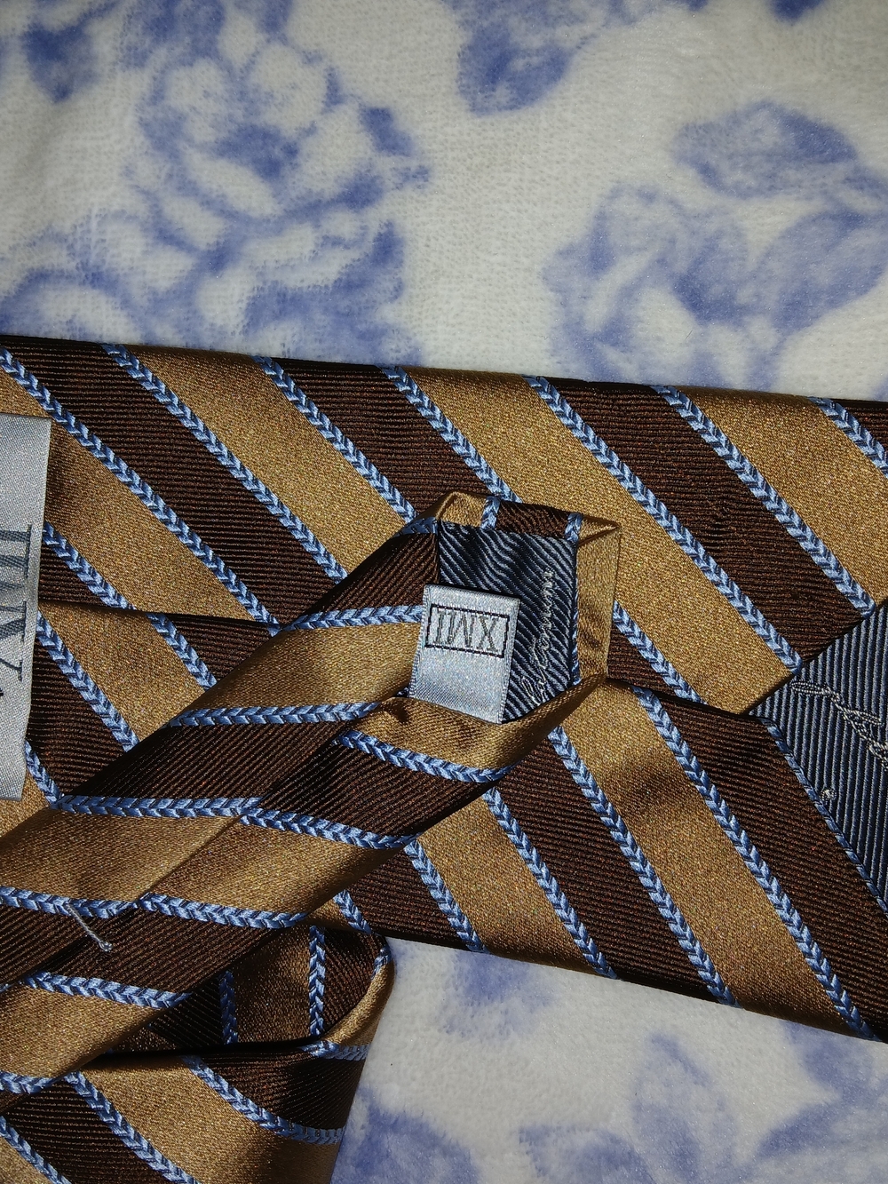 Others Follow Brown and Light Blue Striped Men's Tie